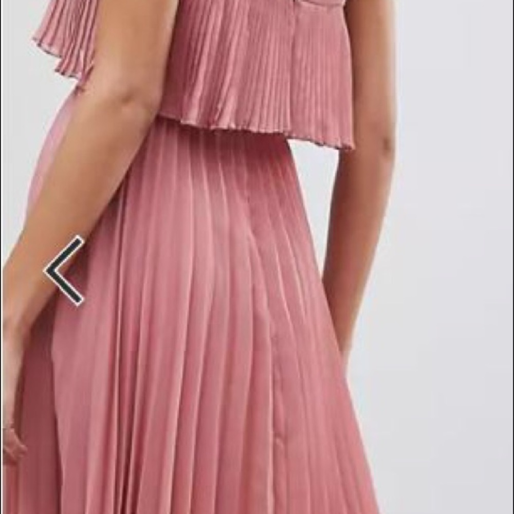 ASOS DESIGN double layer pleated cami midi dress
